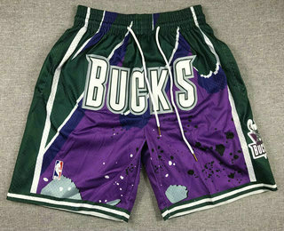 Men's Milwaukee Bucks Purple Rabbit Swingman Shorts 01