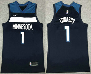 Men's Minnesota Timberwolves #1 Anthony Edwards Black 2021 Nike Swingman Stitched NBA Jersey