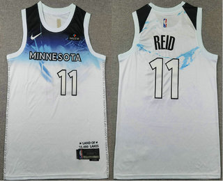 Men's Minnesota Timberwolves #11 Naz Reid White 2024 City Edition Swingman Sponsor Stitched Jersey