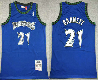 Men's Minnesota Timberwolves #21 Kevin Garnett Blue 2003 Throwback Swingman Jersey