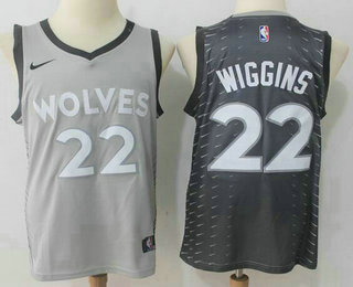 Men's Minnesota Timberwolves #22 Andrew Wiggins Grey 2017-18 Nike City Edition Swingman Jersey