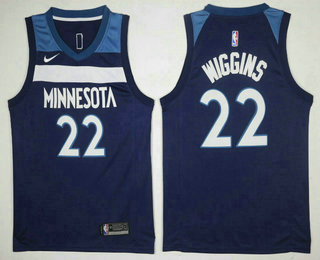 Men's Minnesota Timberwolves #22 Andrew Wiggins New Navy Blue 2017-2018 Nike Swingman Stitched NBA Jersey