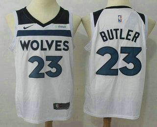 Men's Minnesota Timberwolves #23 Jimmy Butler New White 2017-2018 Nike Swingman Fitbit Stitched NBA Jersey