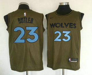 Men's Minnesota Timberwolves #23 Jimmy Butler Olive Stitched Nike Swingman Jersey