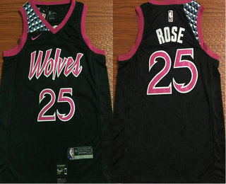 Men's Minnesota Timberwolves #25 Derrick Rose New Black 2019 City Edition NBA Swingman Jersey