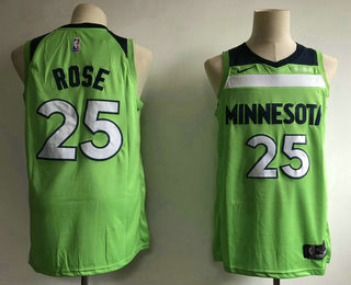 Men's Minnesota Timberwolves #25 Derrick Rose New Green 2017-2018 Nike Swingman Fitbit Stitched NBA Jersey