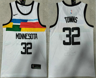 Men's Minnesota Timberwolves #32 Karl Anthony Towns White 2022 City Icon Swingman Jersey