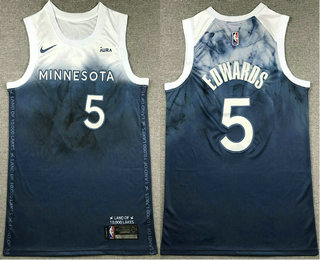 Men's Minnesota Timberwolves #5 Anthony Edwards Black 2023 City Icon Sponsor Swingman Jersey