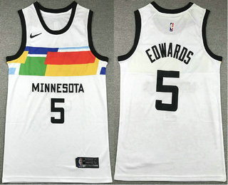 Men's Minnesota Timberwolves #5 Anthony Edwards White 2022 City Icon Sponsor Swingman Jersey