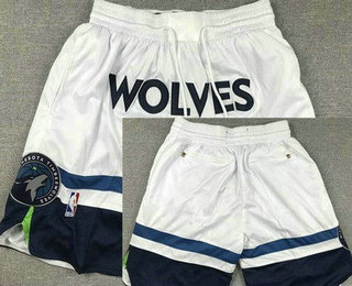 Men's Minnesota Timberwolves White Just Don Shorts
