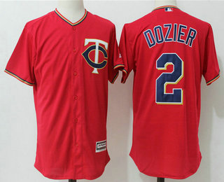 Men's Minnesota Twins #2 Brian Dozier Red Alternate Stitched MLB Majestic Cool Base Jersey