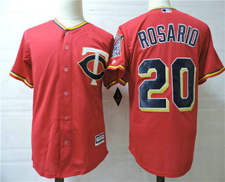 Men's Minnesota Twins #20 Eddie Rosario Red Alternate Stitched MLB Cool Base Jersey