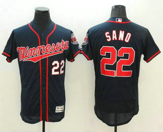 Men's Minnesota Twins #22 Miguel Sano Navy Blue 2016 Flexbase Majestic Baseball Jersey