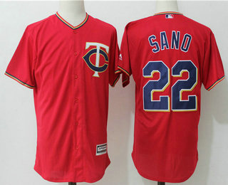 Men's Minnesota Twins #22 Miguel Sano Red Alternate Stitched MLB Majestic Cool Base Jersey