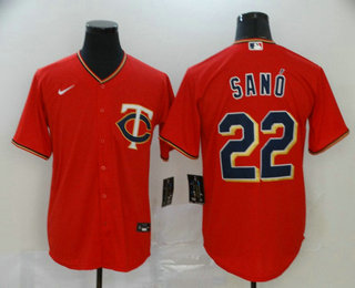 Men's Minnesota Twins #22 Miguel Sano Red Stitched MLB Cool Base Nike Jersey