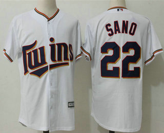 Men's Minnesota Twins #22 Miguel Sano White Home Stitched MLB Majestic Cool Base Jersey