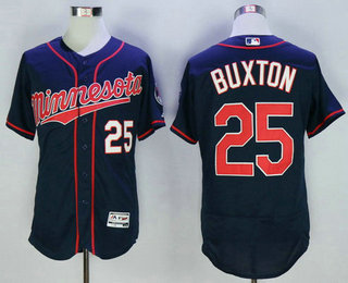 Men's Minnesota Twins #25 Byron Buxton Navy Blue 2016 Flexbase Majestic Baseball Jersey