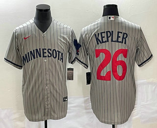 Men's Minnesota Twins #26 Max Kepler 2023 Grey Home Team Cool Base Stitched Jersey