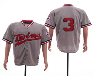 Men's Minnesota Twins #3 Harmon Killebrew 1972 Gray Stitched MLB Throwback Jersey By Mitchell & Ness