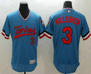 Men's Minnesota Twins #3 Harmon Killebrew Light Blue Flexbase Cooperstown 2016 MLB Player Jersey