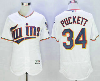 Men's Minnesota Twins #34 Kirby Puckett White 2016 Flexbase Majestic Baseball Jersey