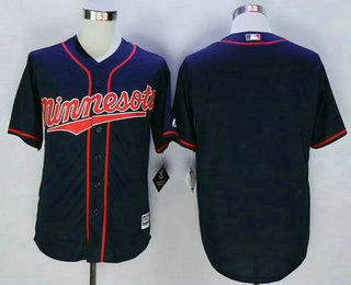 Men's Minnesota Twins Blank Navy Blue 2015 MLB Cool Base Baseball Jersey