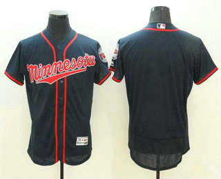 Men's Minnesota Twins Blank Navy Blue 2016 Flexbase Majestic Baseball Jersey