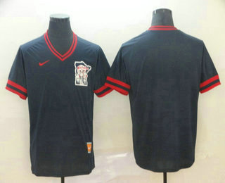 Men's Minnesota Twins Blank Navy Blue Nike Cooperstown Collection Legend V Neck Jersey