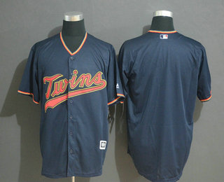 Men's Minnesota Twins Blank Navy Blue With Twins Stitched MLB Cool Base Jersey