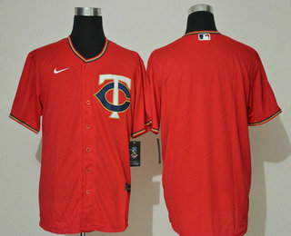 Men's Minnesota Twins Blank Red Stitched MLB Cool Base Nike Jersey