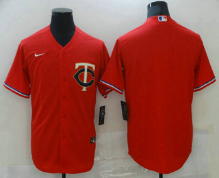 Men's Minnesota Twins Blank Red Stitched MLB Cool Base Nike Jersey