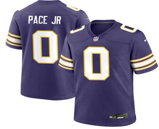 Men's Minnesota Vikings #0 Ivan Pace Jr Limited Purle Classic Vapor Jersey