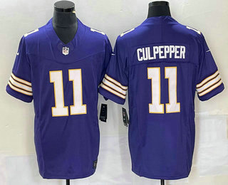 Men's Minnesota Vikings #11 Daunte Culpepper Purple 2023 FUSE Vapor Limited Throwback Stitched Jersey