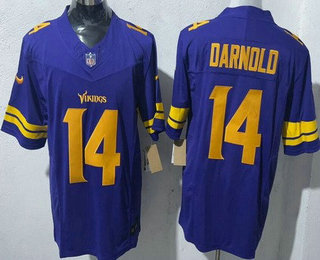 Men's Minnesota Vikings #14 Sam Darnold Limited Purple Throwback FUSE Vapor Jersey