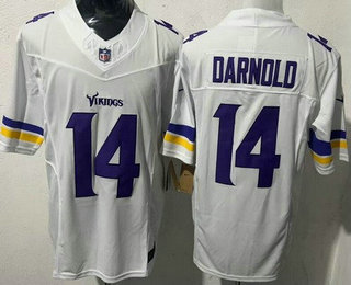 Men's Minnesota Vikings #14 Sam Darnold Limited White FUSE Vapor Jersey