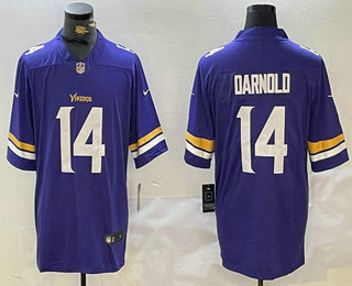 Men's Minnesota Vikings #14 Sam Darnold Purple Vapor Limited Stitched Jersey