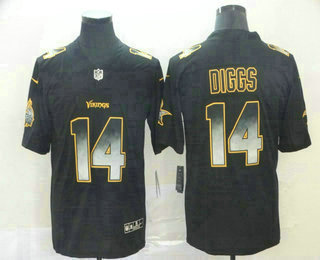 Men's Minnesota Vikings #14 Stefon Diggs Black 2019 Vapor Smoke Fashion Stitched NFL Nike Limited Jersey