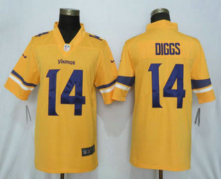 Men's Minnesota Vikings #14 Stefon Diggs Gold 2019 Inverted Legend Stitched NFL Nike Limited Jersey