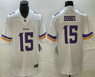 Men's Minnesota Vikings #15 Josh Dobbs White 2022 Vapor Untouchable Stitched Limited Jersey