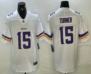 Men's Minnesota Vikings #15 Josh Dobbs White Vapor Limited Stitched Jersey