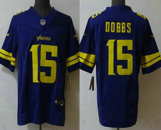 Men's Minnesota Vikings #15 Joshua Dobbs Limited Purple Throwback FUSE Vapor Jersey