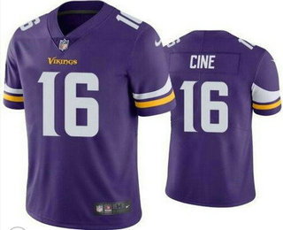 Men's Minnesota Vikings #16 Lewis Cine Limited Purple Vapor Jersey