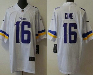 Men's Minnesota Vikings #16 Lewis Cine White 2022 Vapor Untouchable Stitched NFL Nike Limited Jersey