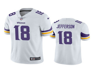 Men's Minnesota Vikings #18 Justin Jefferson White 2020 NFL Draft Vapor Limited Jersey