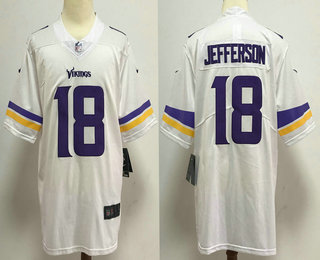 Men's Minnesota Vikings #18 Justin Jefferson White 2020 Vapor Untouchable Stitched NFL Nike Limited Jersey