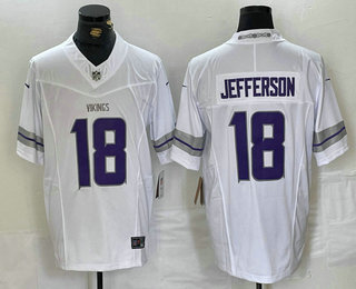 Men's Minnesota Vikings #18 Justin Jefferson White Alternate Vapor FUSE Limited Stitched Jersey