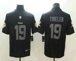 Men's Minnesota Vikings #19 Adam Thielen Black 2018 Fashion Impact Black Color Rush Stitched NFL Nike Limited Jersey