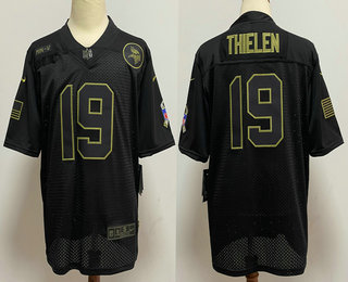 Men's Minnesota Vikings #19 Adam Thielen Black 2020 Salute To Service Stitched NFL Nike Limited Jersey