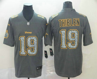 Men's Minnesota Vikings #19 Adam Thielen Gray Camo 2019 Vapor Untouchable Stitched NFL Nike Limited Jersey