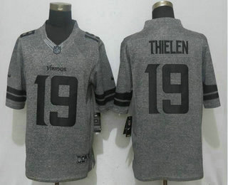 Men's Minnesota Vikings #19 Adam Thielen Gray Gridiron Stitched NFL Nike Limited Jersey